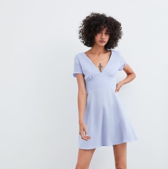 zara blue mini dress